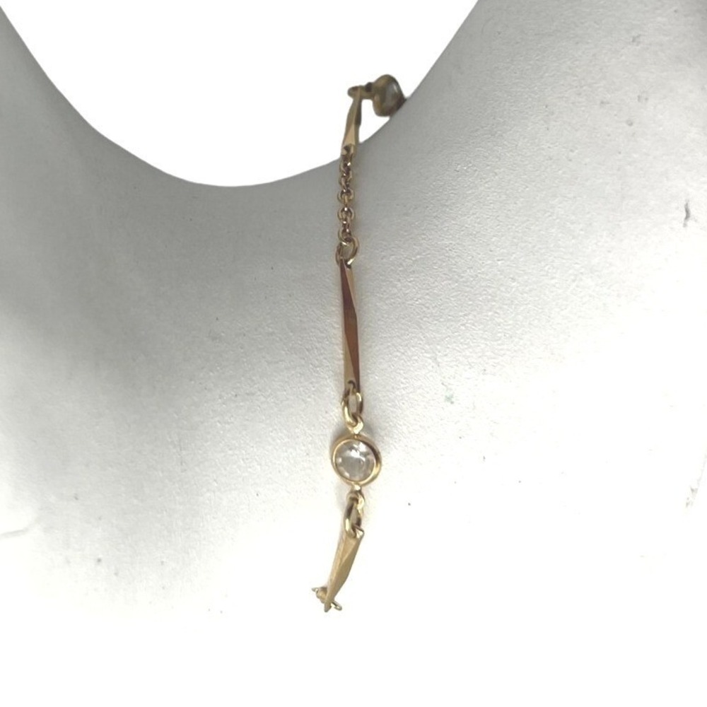 Vintage Avon Bar Chain Bracelet with Crystal Stations